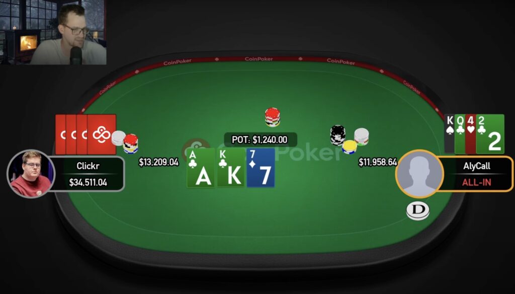 CoinPoker High Stakes: AlyCall vs. Henri Puustinen Clickr