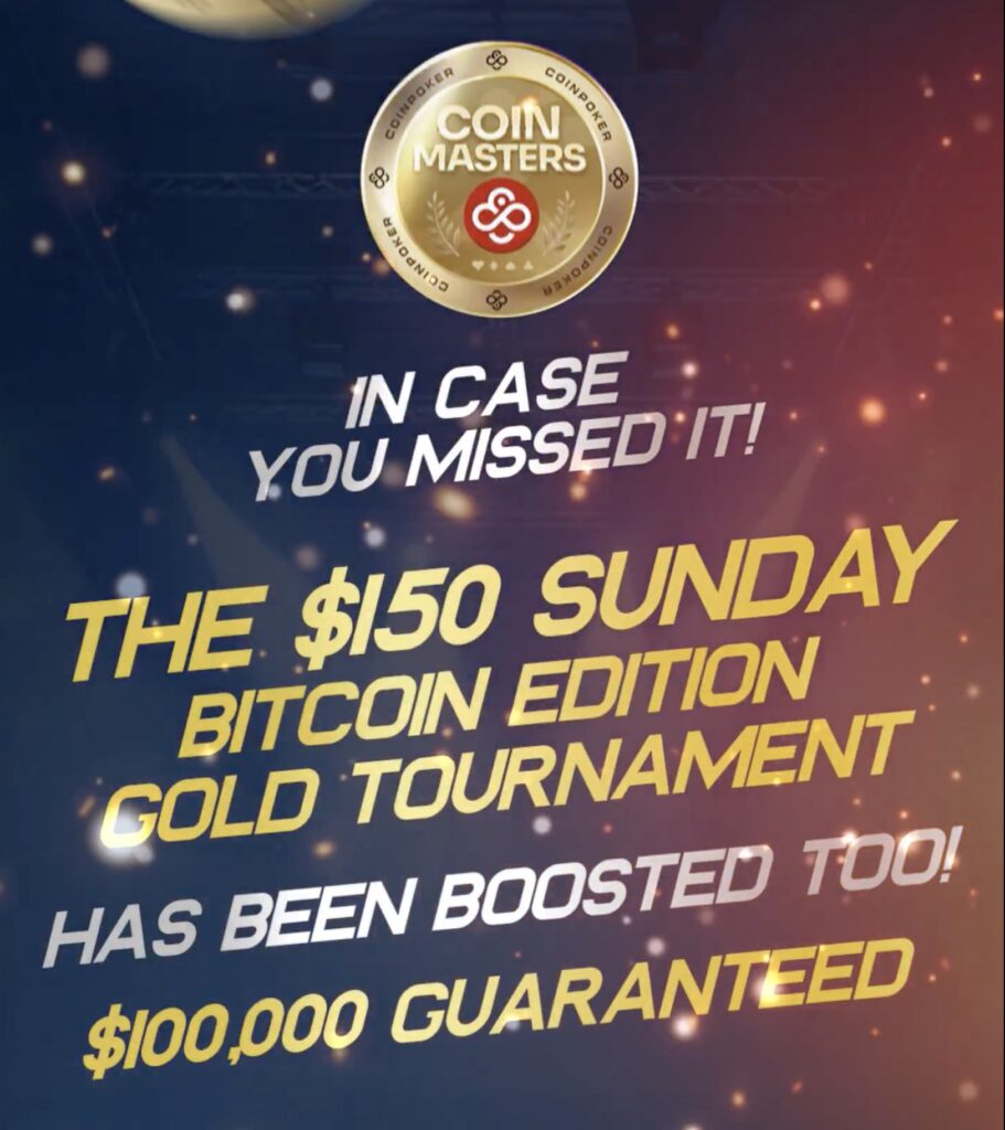 CoinPoker - CoinMasters Bitcoin Cgold Edition Guarantee Boost