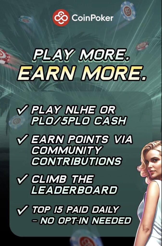 CoinPoker Double Cashe Game Leaderboard Prizes