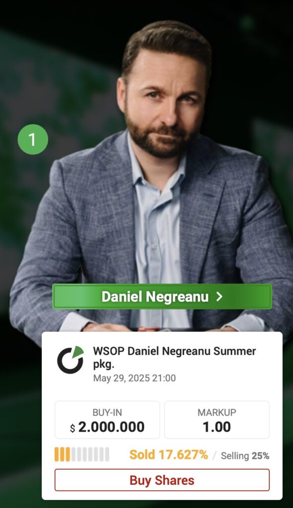 Daniel Negreanu Summer pkg. WSOP - PokerStake