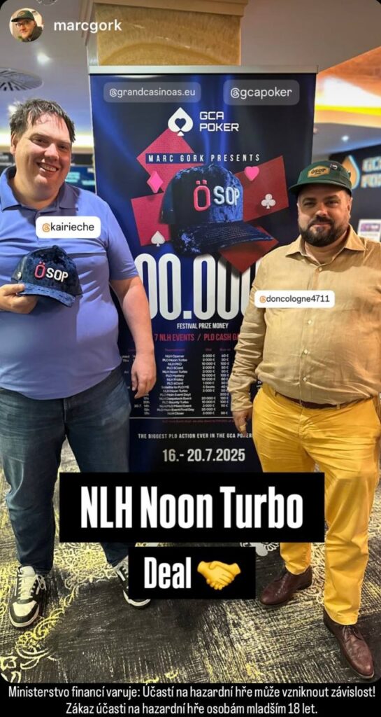 Die Dealmaker im NLH Noon Turbo: (v.l.n.r.) Kai Rieche & "Don Cologne"
