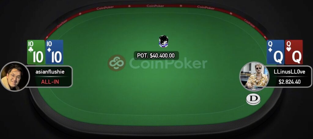 CoinPoker High Stakes Cash Game - aisanflushie Bjorn Li vs. LLinusLL0ve Linus Löliger